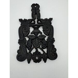 Cast Iron Grapevine Trivet | Grape & Leaf Motif | Wall Decor or Kitchen Trivet